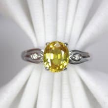Real 2.08 ct.Genuine yellow sapphier ring silver sterling size 7.0 free resize