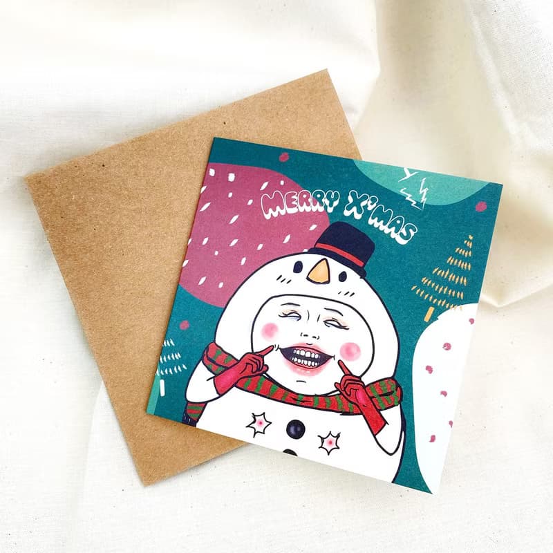 聖誕卡片 雪人蛋寶