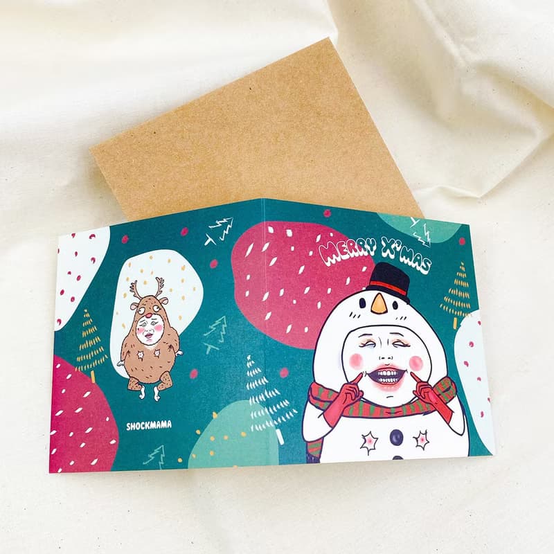聖誕卡片 雪人蛋寶