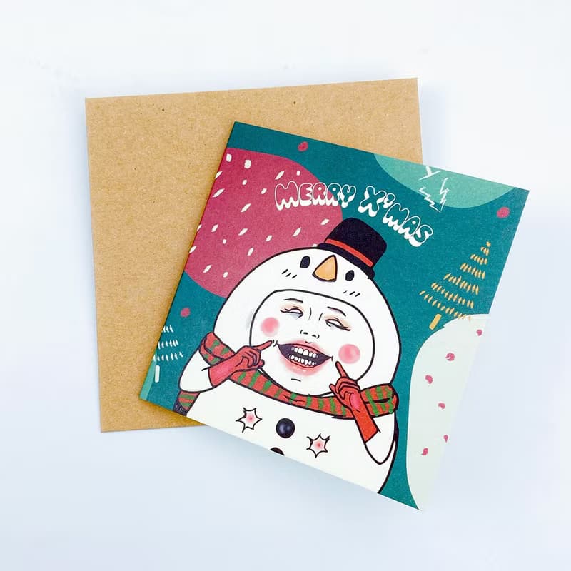 聖誕卡片 雪人蛋寶