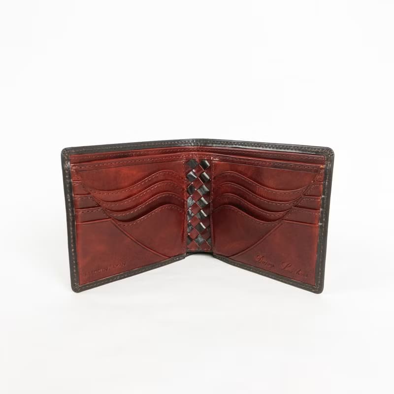番外編Basicウォレット  ブライドルレザーD.brown×国内産仔牛革Brown カードタイプ