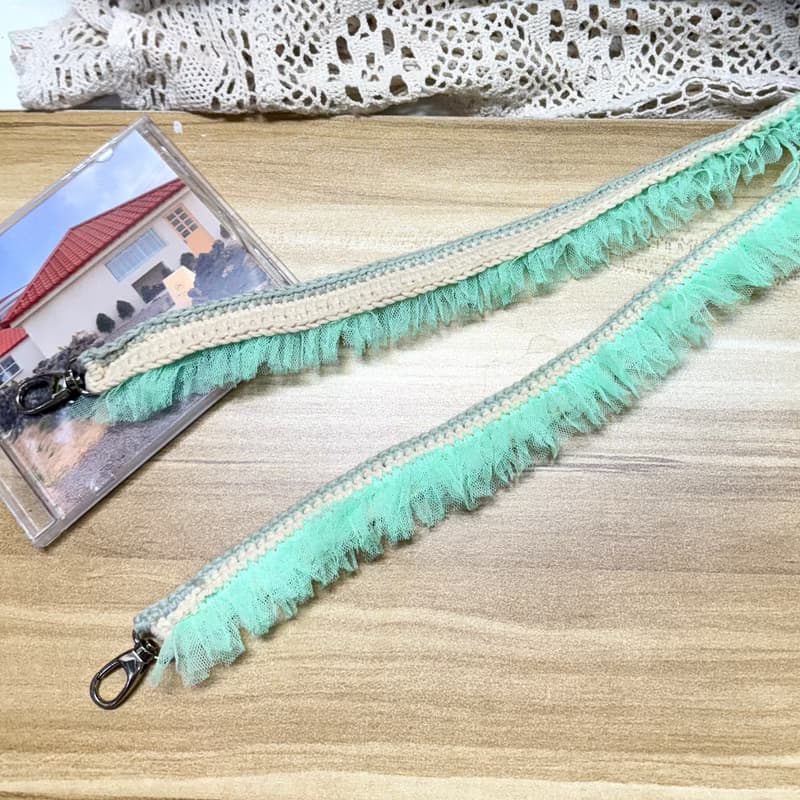 MUMU 闆娘設計 微糖奶霜 x 薄荷巧克力 鉤織蕾絲手機繩 掛脖款