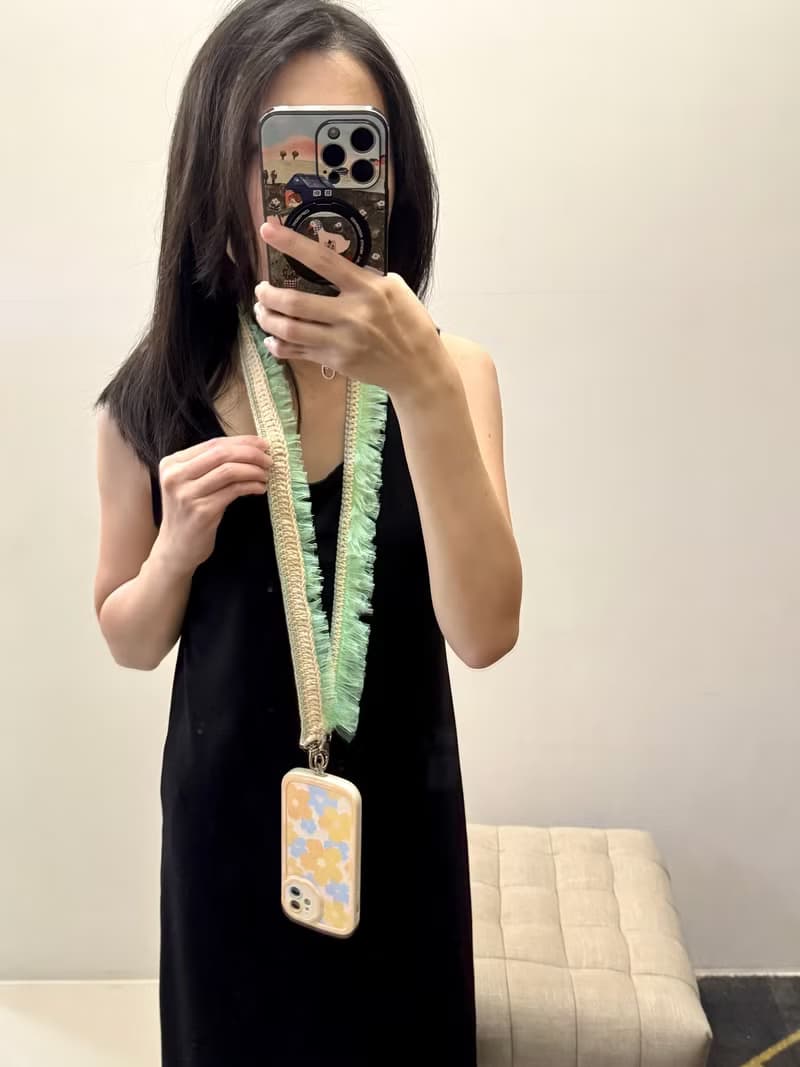 MUMU 闆娘設計 微糖奶霜 x 薄荷巧克力 鉤織蕾絲手機繩 掛脖款