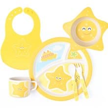 【LABOOS 樂舖】天然竹纖維兒童餐具 小星星套裝