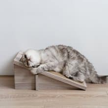 【安閣家】頑強 斜坡貓抓板(燕麥色) 贈送純天然木天蓼