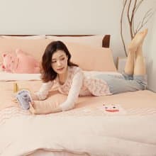 招財貓 四季被-瑰蜜粉