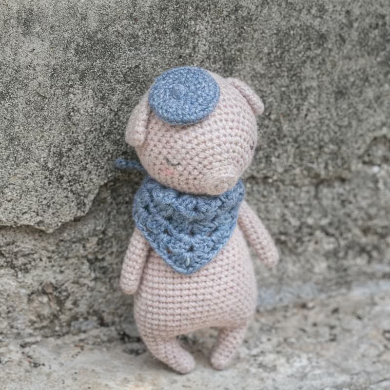 晚安小豬(高約13公分)-專為新生兒寶寶打造的手工玩偶