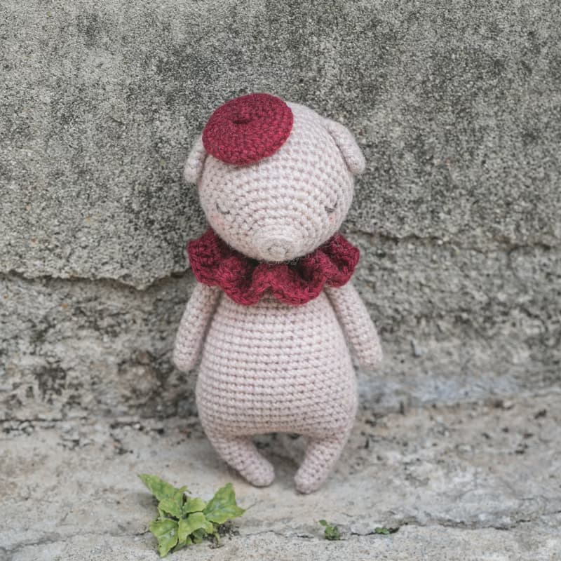 晚安小豬(高約13公分)-專為新生兒寶寶打造的手工玩偶