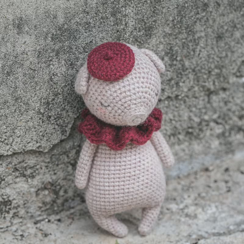 晚安小豬(高約13公分)-專為新生兒寶寶打造的手工玩偶