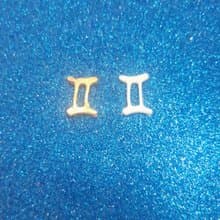 50 PCS WHITE GOLD GEMINI ZODIAC SIGN DÉCOR CRAFT CARD MAKING EMBELLISHMENT