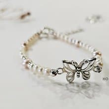 天然珍珠蝴蝶手鍊