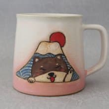 招柴版 漸層粉富士山咖啡杯