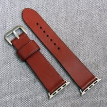 適用於蘋果手錶的表帶。勃艮第色。天然皮革手工製作。所有尺寸