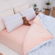 (單人)天然MIT有機棉刺蝟緹花針織寢具組-麻花粉橘∣三件組