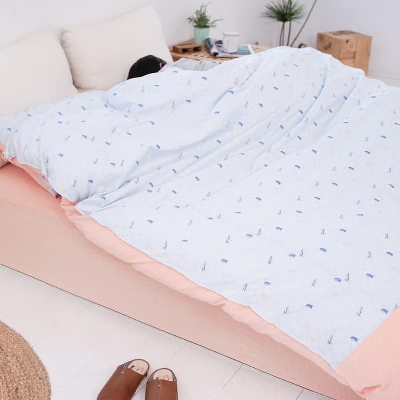 (單人)天然MIT有機棉刺蝟緹花針織寢具組-麻花粉橘∣三件組