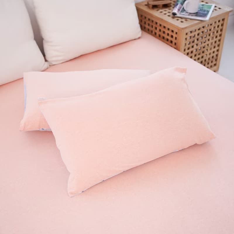 (單人)天然MIT有機棉刺蝟緹花針織寢具組-麻花粉橘∣三件組