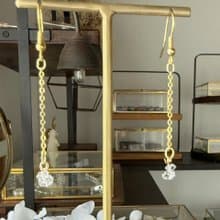 【4月の誕生石】新しいチャンスを引き寄せる  ハーキマーダイヤモンド (水晶) ・チェーンピアス/イヤリング