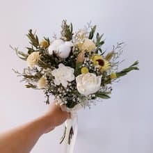 溫柔陽光黃乾燥花捧花 暖黃色捧花 新娘捧花 伴娘捧花 小捧花