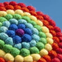 聖誕節禮物民族風森林系羊毛氈杯墊 彩虹杯墊-北歐彩虹吸水杯墊