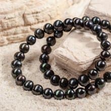 天然黑色淡水珍珠項鍊 8–9mm 銀色延長鏈 極簡時尚 聖誕節禮物