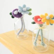 基礎1 羊毛氈(針氈)線上課程材料包-迷你花束擴香瓶(附教學影片)