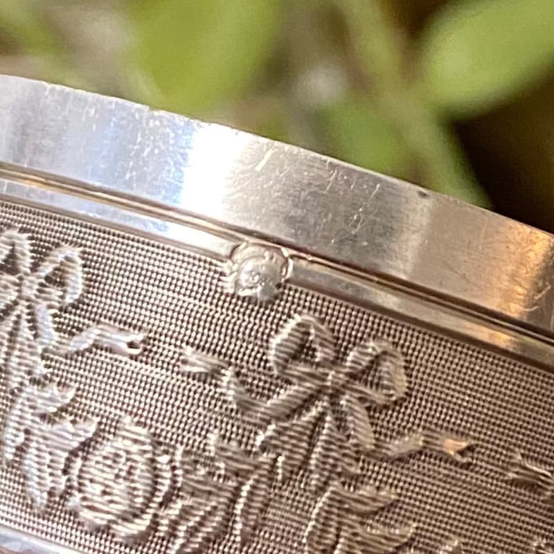 法國路易十六風格 蝴蝶結花卉紋飾 純銀杯