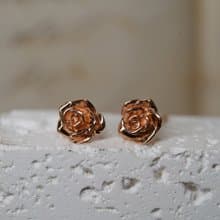 E190 18K金玫瑰花耳環 (直徑7MM)