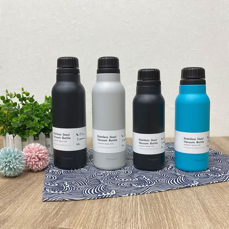 【孔雀Peacock】800ML 不鏽鋼保溫杯 氣泡水碳酸飲料專用-雪灰白