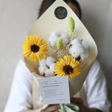 索拉太陽花棉花永生花束