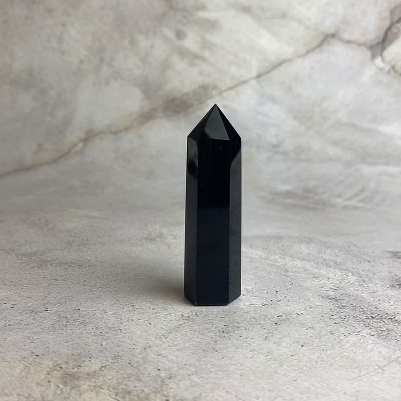 水晶柱- 黑曜石 辦公室療癒微景觀 裝置擺飾 一物一圖
