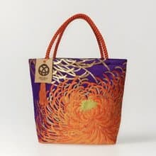 獨一無二真絲和服袋帶托特包, 日本手工刺繡升級改造包, 和風藝術