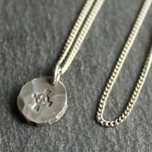 錫×銀項鍊 已蓋章的錫項鍊 Cross