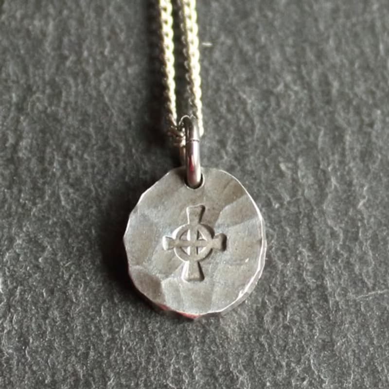 錫×銀項鍊 已蓋章的錫項鍊 Cross
