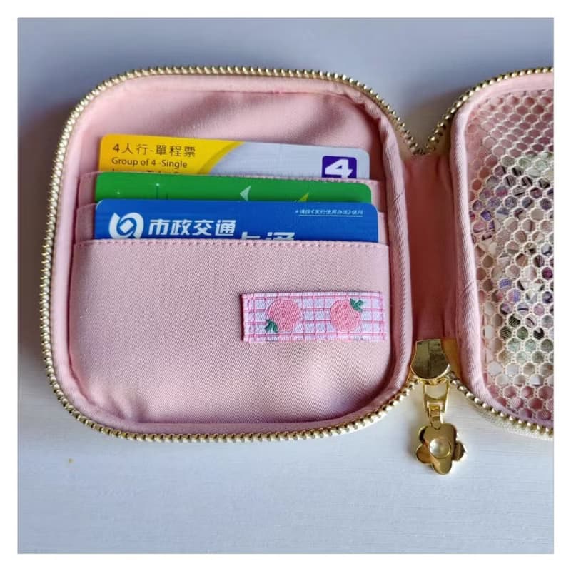 草莓手工布藝零錢包/小小卡包/收納包