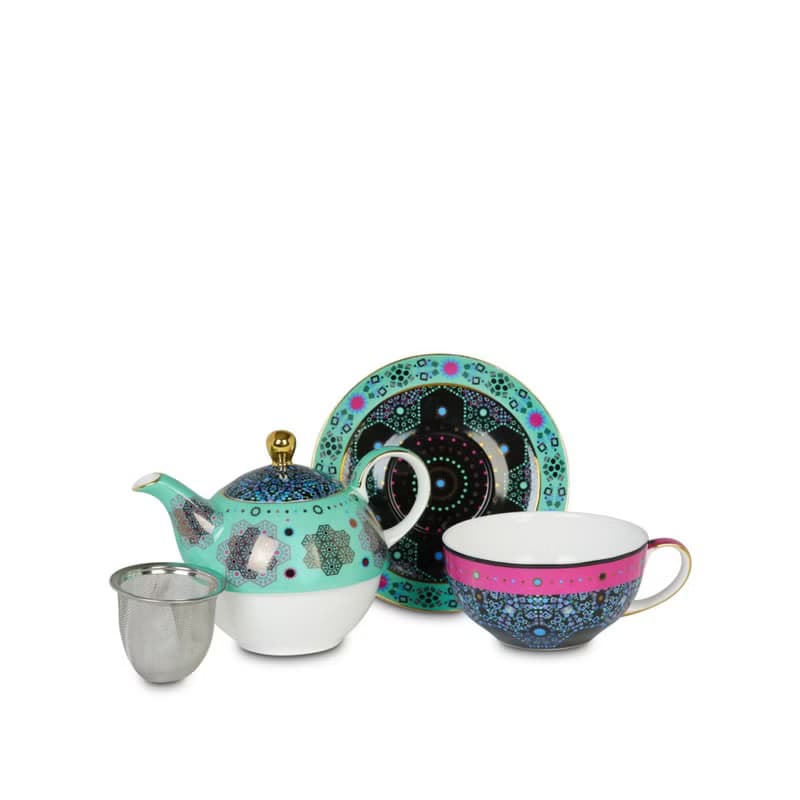 【T2 tea】魔幻摩洛哥系列_單人杯壺套組(水藍)