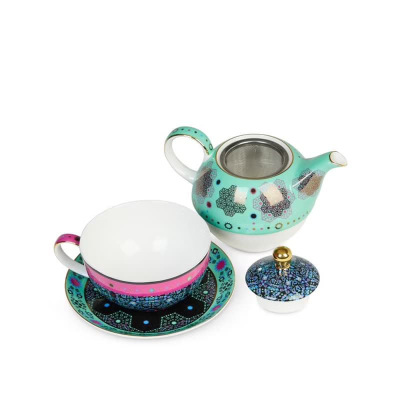 【T2 tea】魔幻摩洛哥系列_單人杯壺套組(水藍)
