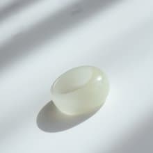 天然和田玉戒指扳指饅頭戒形狀飽滿胖嘟嘟內徑17mm生日禮物送女友