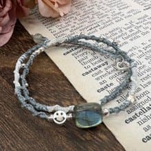 拉長石 雙圈編織手鍊  睡眠 平緩情緒