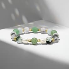 精靈Genie | 森歷奇境 x 綠幽靈海藍寶手鍊 白水晶綠東陵