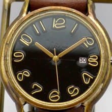 J.B.-DATE  手作り時計 Hand Craft Watch JUMBO Brass DATE(日付) カラーダイアル 黒  (JUM31DATE)