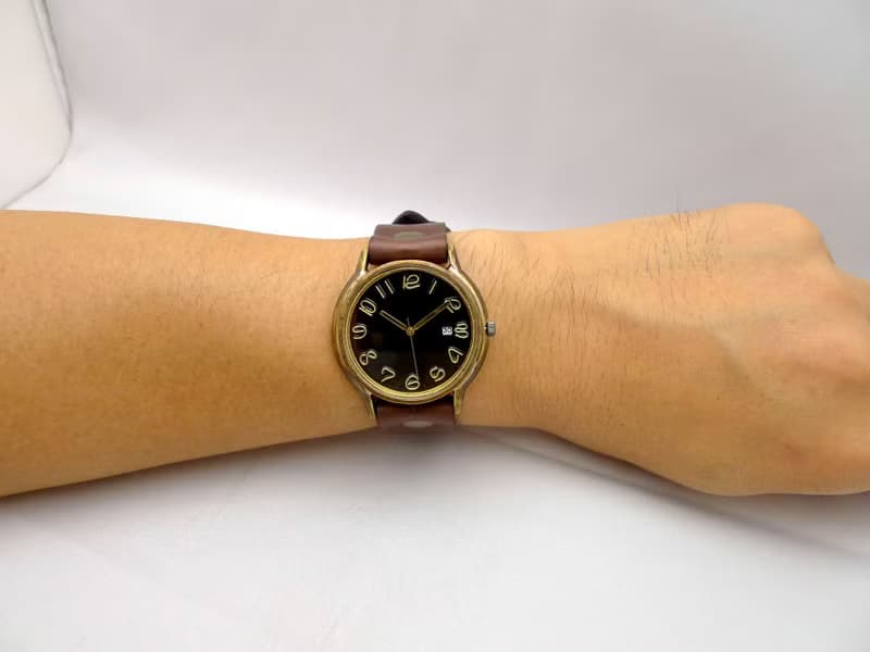 J.B.-DATE  手作り時計 Hand Craft Watch JUMBO Brass DATE(日付) カラーダイアル 黒  (JUM31DATE)