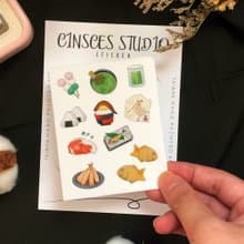 日式小食插畫 和紙貼紙 手帳 文具 筆電 行李箱