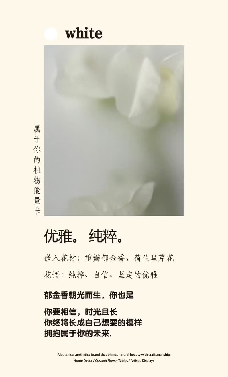 純手工繁花隨身鏡白色禮盒+絲綢袋+花語卡+禮袋+貼紙