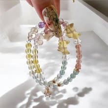 好事成雙 旅行小貓螢石水晶 海藍寶 草莓晶招人緣助溝通雙圈手鍊