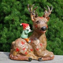 Deer sculpture Elf figurine Forest tale Ceramic statuette Pixie boy Figurines