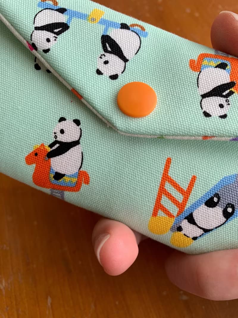 文青風環保筷袋  圓圓愛運動 淺綠 手作餐具袋.交換禮物.嚴選最