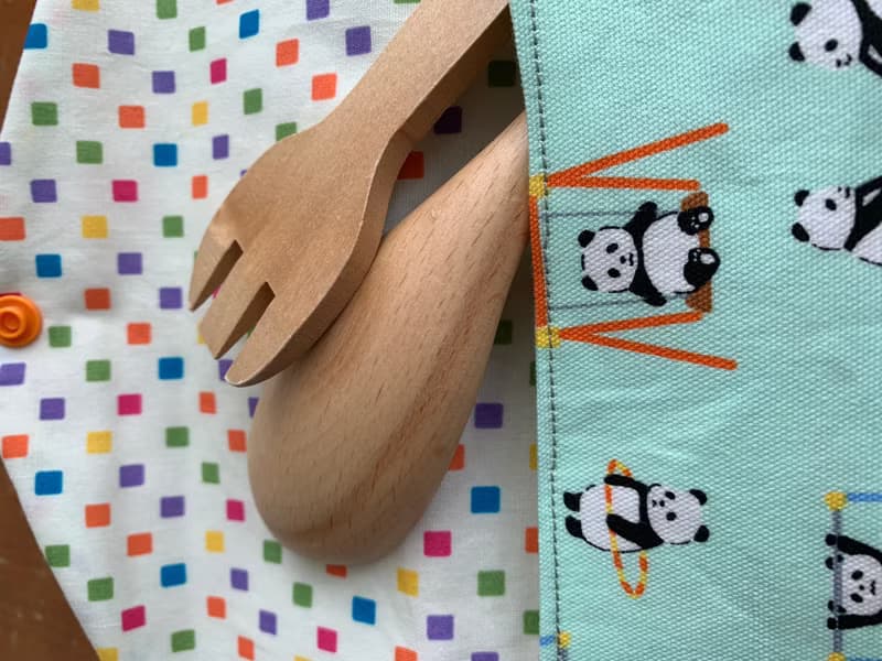 文青風環保筷袋  圓圓愛運動 淺綠 手作餐具袋.交換禮物.嚴選最