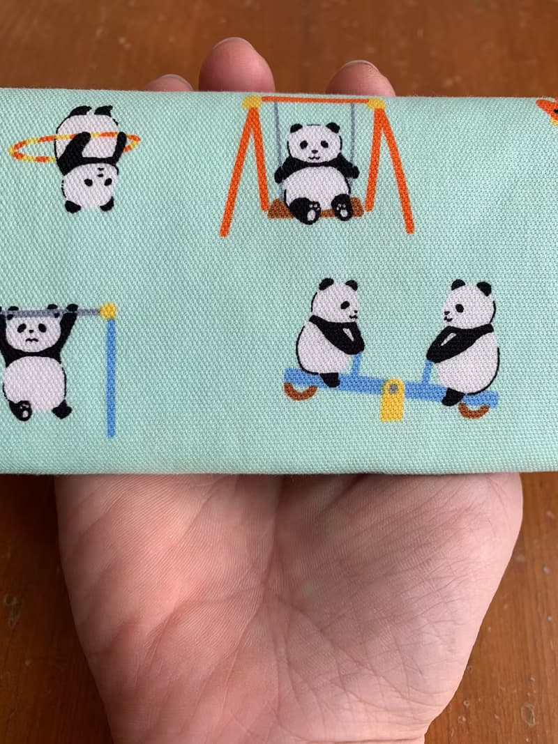 文青風環保筷袋  圓圓愛運動 淺綠 手作餐具袋.交換禮物.嚴選最