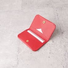 對開名片夾Bifold Business Card Holder/ 紅色 Red /免費刻字