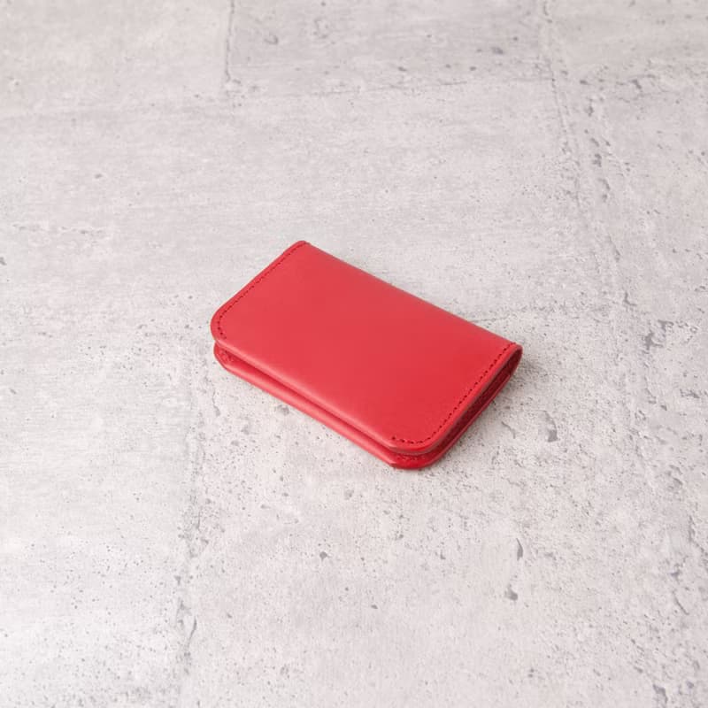 對開名片夾Bifold Business Card Holder/ 紅色 Red /免費刻字